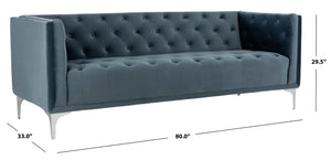 Safavieh Florentino Tufted Sofa Dusty Blue 100% Polyester SFV4506C 889048308947