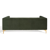 Safavieh Florentino Tufted Sofa Forest Green / Gold Wood / Fabric / Cushion / Metal SFV4506D