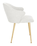 Safavieh Edmond Arm Chair Poly Blend Light Grey Gold Fabric Metal Pine Wood Polyester Acrylic Couture SFV4507B 889048472587