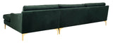 Safavieh Brayson Chaise Sectional Sofa in Hunter Green SFV4510A-2BX 889048633605
