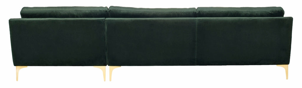 Safavieh Brayson Chaise Sectional Sofa in Hunter Green SFV4510A-2BX 889048633605