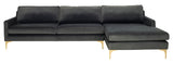 Safavieh Brayson Chaise Sectional Sofa in Dark Grey SFV4510D-2BX 889048633636