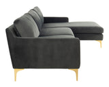 Safavieh Brayson Chaise Sectional Sofa in Dark Grey SFV4510D-2BX 889048633636
