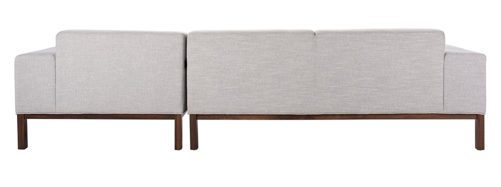 Safavieh Dove Mid-Century Sectional in Light Grey and Brown SFV4511A-2BX 889048682399