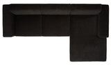 Safavieh Dove Mid-Century Sectional Black Wood / Fabric / Foam SFV4511G-2BX