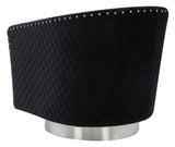 Safavieh Clara Quilted Swivel Tub Chair Black Velvet / Wood Frame / Foam / Stainless Steel SFV4702F