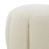 Safavieh Maxine Channel Tufted Boucle Ottoman Ivory / Gold Velvet / Wood Frame / Foam / Stainless Steel SFV4707M