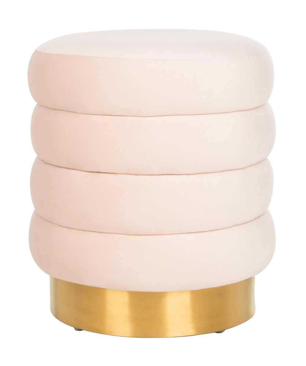 Safavieh Skye Gold Base Ottoman in Light Pink Couture SFV4712A
