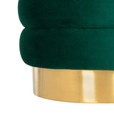 Safavieh Skye Gold Base Ottoman in Emerald Couture SFV4712C