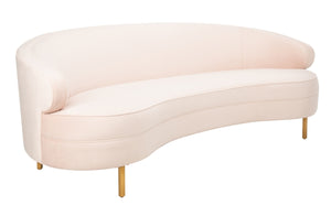 Safavieh Primrose Curved Sofa in Light Pink Couture SFV4715A
