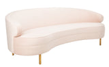 Safavieh Primrose Curved Sofa in Light Pink Couture SFV4715A