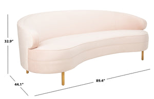 Safavieh Primrose Curved Sofa in Light Pink Couture SFV4715A