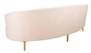 Safavieh Primrose Curved Sofa in Light Pink Couture SFV4715A