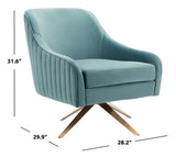 Safavieh Leyla Channeled Velvet Accent Chair in Seafoam Couture SFV4720A