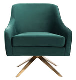 Safavieh Leyla Channeled Velvet Accent Chair in Emerald Couture SFV4720B