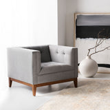 Garnet Linen Tufted Arm Chair