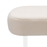 Safavieh Warren Faux Sheepskin Ottoman in Ivory SFV4750A