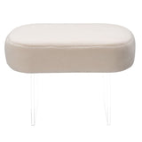 Safavieh Warren Faux Sheepskin Ottoman in Ivory SFV4750A