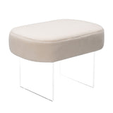 Safavieh Warren Faux Sheepskin Ottoman in Ivory SFV4750A