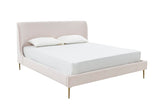 Safavieh Jaiden Upholstered King Bed Blush / Gold Wood / Fabric / Foam / Metal SFV4754C-K-2BX