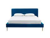Safavieh Jaiden Upholstered King Bed Marine / Gold Wood / Fabric / Foam / Metal SFV4754D-K-2BX