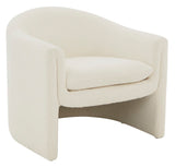 Safavieh Laylette Boucle Accent Chair Ivory Wood / Fabric / Foam / Metal SFV4771E