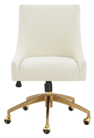 Jakob Elegant Light Grey Velvet Swivel Desk Chair with Chic Silver Base for Stylish Workspaces