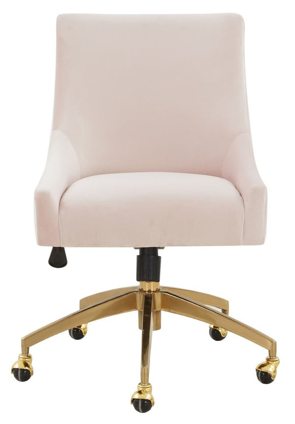 Jakob Elegant Light Grey Velvet Swivel Desk Chair with Chic Silver Base for Stylish Workspaces