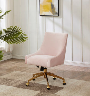 Jakob Elegant Light Grey Velvet Swivel Desk Chair with Chic Silver Base for Stylish Workspaces