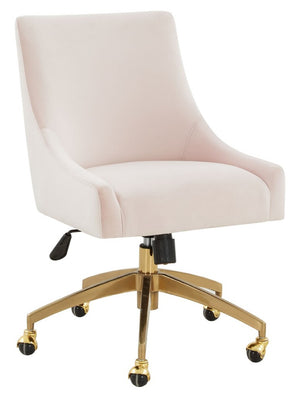 Jakob Elegant Light Grey Velvet Swivel Desk Chair with Chic Silver Base for Stylish Workspaces