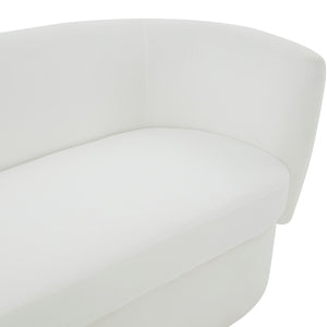 Safavieh Mariano Curved Sofa White Wood / Fabric / Foam SFV4782A