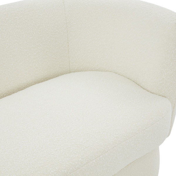 Safavieh Mariano Boucle Curved Sofa Ivory Wood / Fabric / Foam SFV4782B