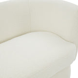 Safavieh Mariano Boucle Curved Sofa Ivory Wood / Fabric / Foam SFV4782B