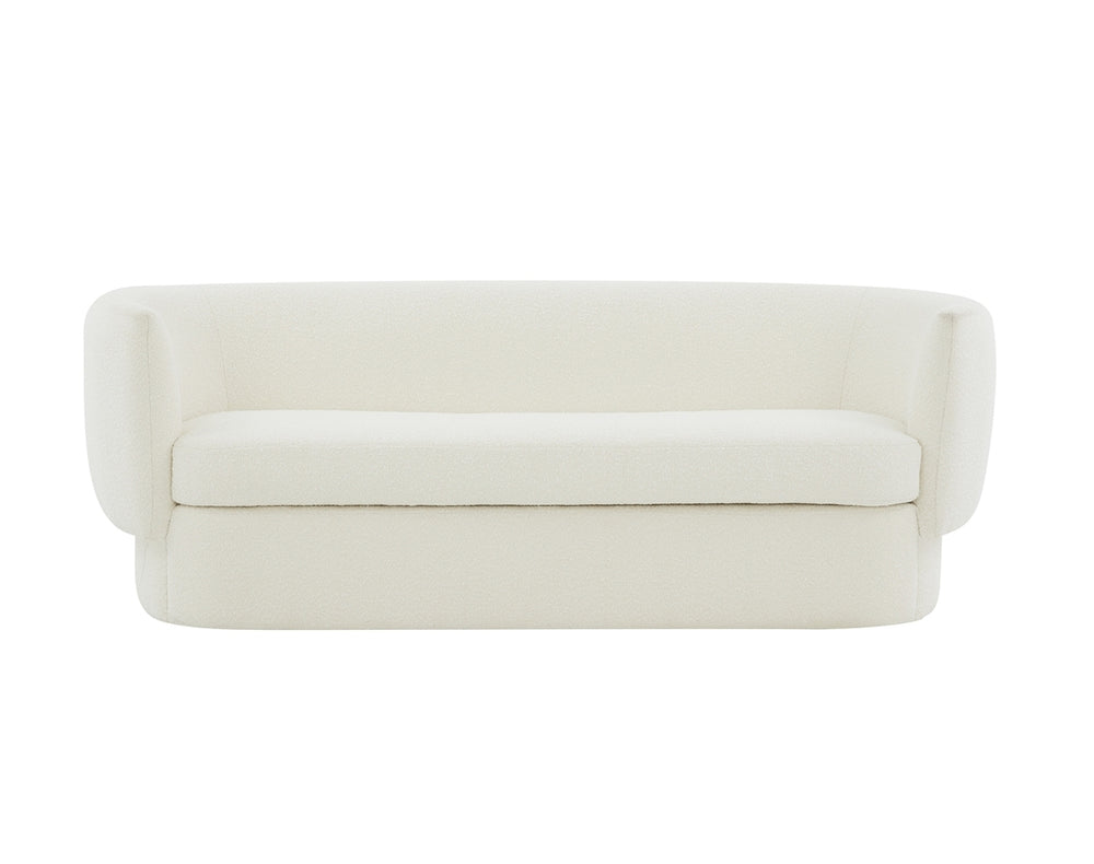 Safavieh Mariano Boucle Curved Sofa Ivory Wood / Fabric / Foam SFV4782B
