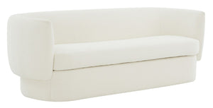 Safavieh Mariano Boucle Curved Sofa Ivory Wood / Fabric / Foam SFV4782B