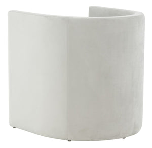 Safavieh Rosabeth Curved Accent Chair  Light Grey Wood / Fabric / Foam SFV4787A