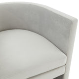 Safavieh Rosabeth Curved Accent Chair  Light Grey Wood / Fabric / Foam SFV4787A