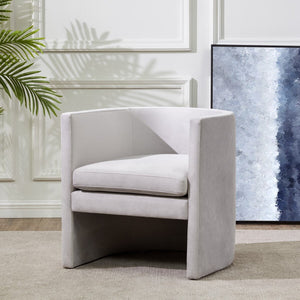 Safavieh Rosabeth Curved Accent Chair  Light Grey Wood / Fabric / Foam SFV4787A