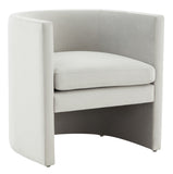 Safavieh Rosabeth Curved Accent Chair  Light Grey Wood / Fabric / Foam SFV4787A