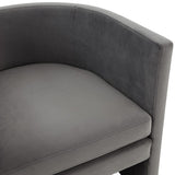 Safavieh Rosabeth Curved Accent Chair  Slate Grey Wood / Fabric / Foam SFV4787B