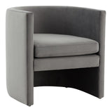 Safavieh Rosabeth Curved Accent Chair  Slate Grey Wood / Fabric / Foam SFV4787B