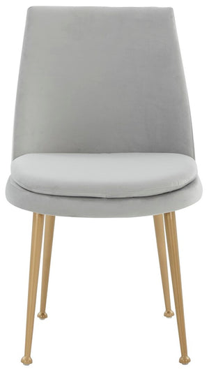 Safavieh Rynaldo Upholstered Dining Chair Light Grey / Gold Wood / Metal / Fabric / Foam  SFV4812A