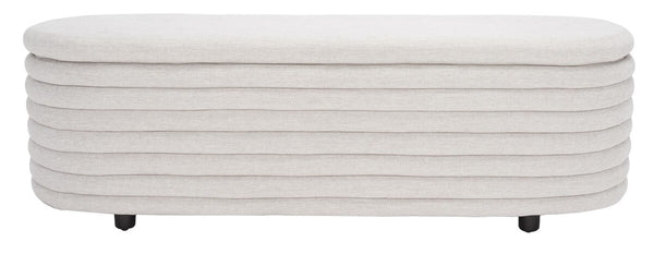 Safavieh Jaymie Storage Bench Taupe / Black Wood / Fabric / Foam  SFV5040A