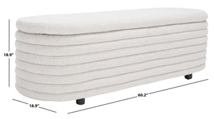 Safavieh Jaymie Storage Bench Taupe / Black Wood / Fabric / Foam  SFV5040A