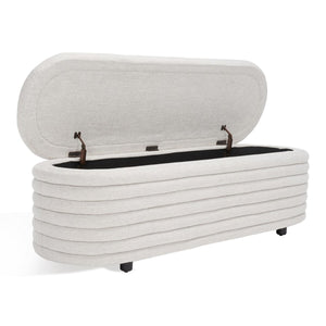 Safavieh Jaymie Storage Bench Taupe / Black Wood / Fabric / Foam  SFV5040A