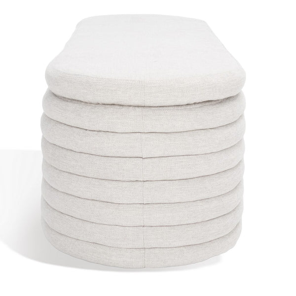 Safavieh Jaymie Storage Bench Taupe / Black Wood / Fabric / Foam  SFV5040A