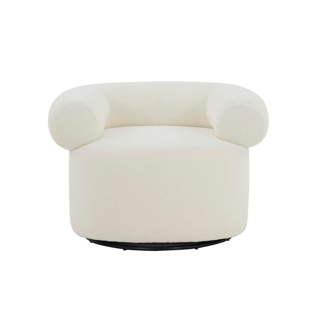 Safavieh Sadie Swivel Accent Chair Ivory Wood / Fabric / Foam / Metal SFV5045A