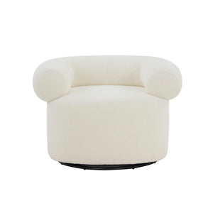 Safavieh Sadie Swivel Accent Chair Ivory Wood / Fabric / Foam / Metal SFV5045A