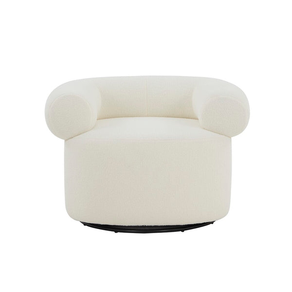 Safavieh Sadie Swivel Accent Chair Ivory Wood / Fabric / Foam / Metal SFV5045A