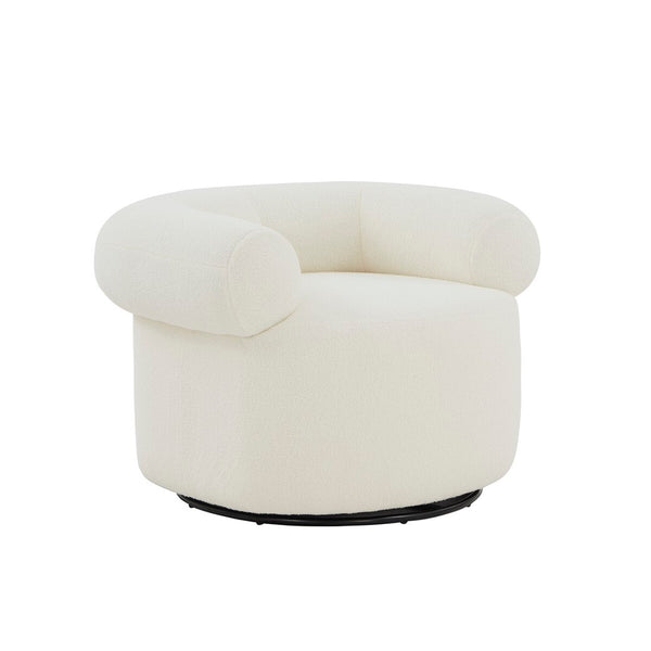 Safavieh Sadie Swivel Accent Chair Ivory Wood / Fabric / Foam / Metal SFV5045A
